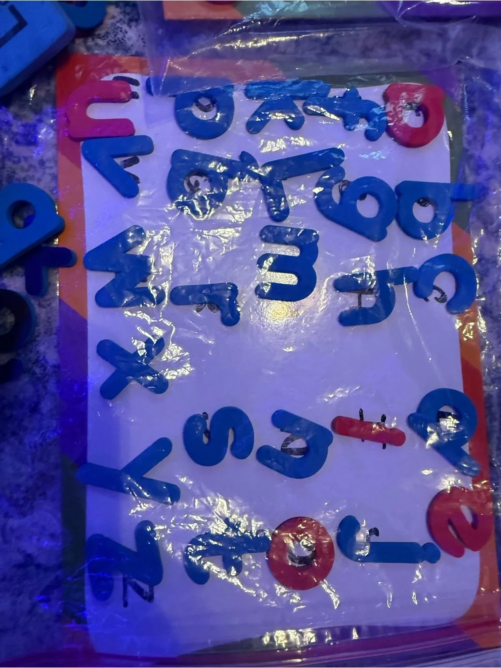 Magnetic Alphabet Learning Set - Blue & Red Letters 6 sets for small group